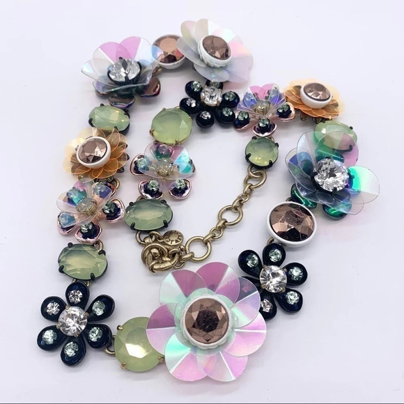 J. Crew Sequin Brulee Flower Necklace - Picture 2 of 11